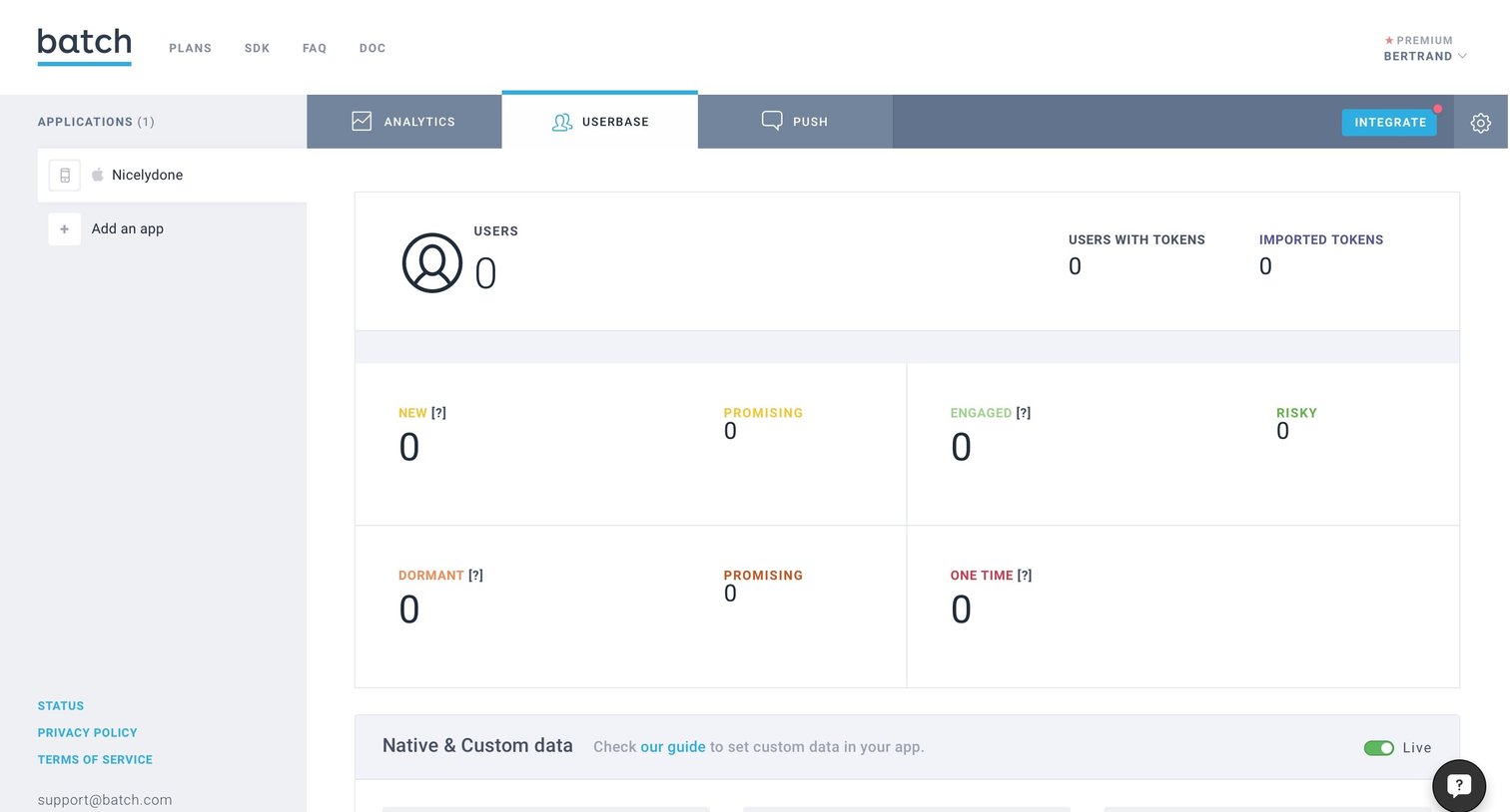 Batch - Dashboard screen