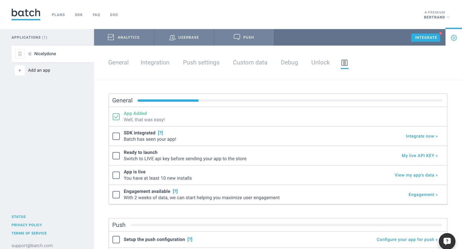 Batch - List screen