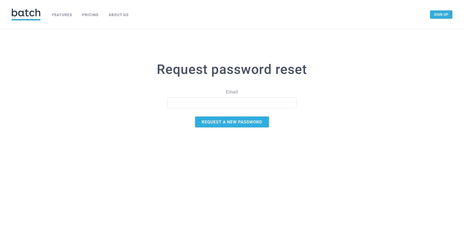Batch - Password reset screen