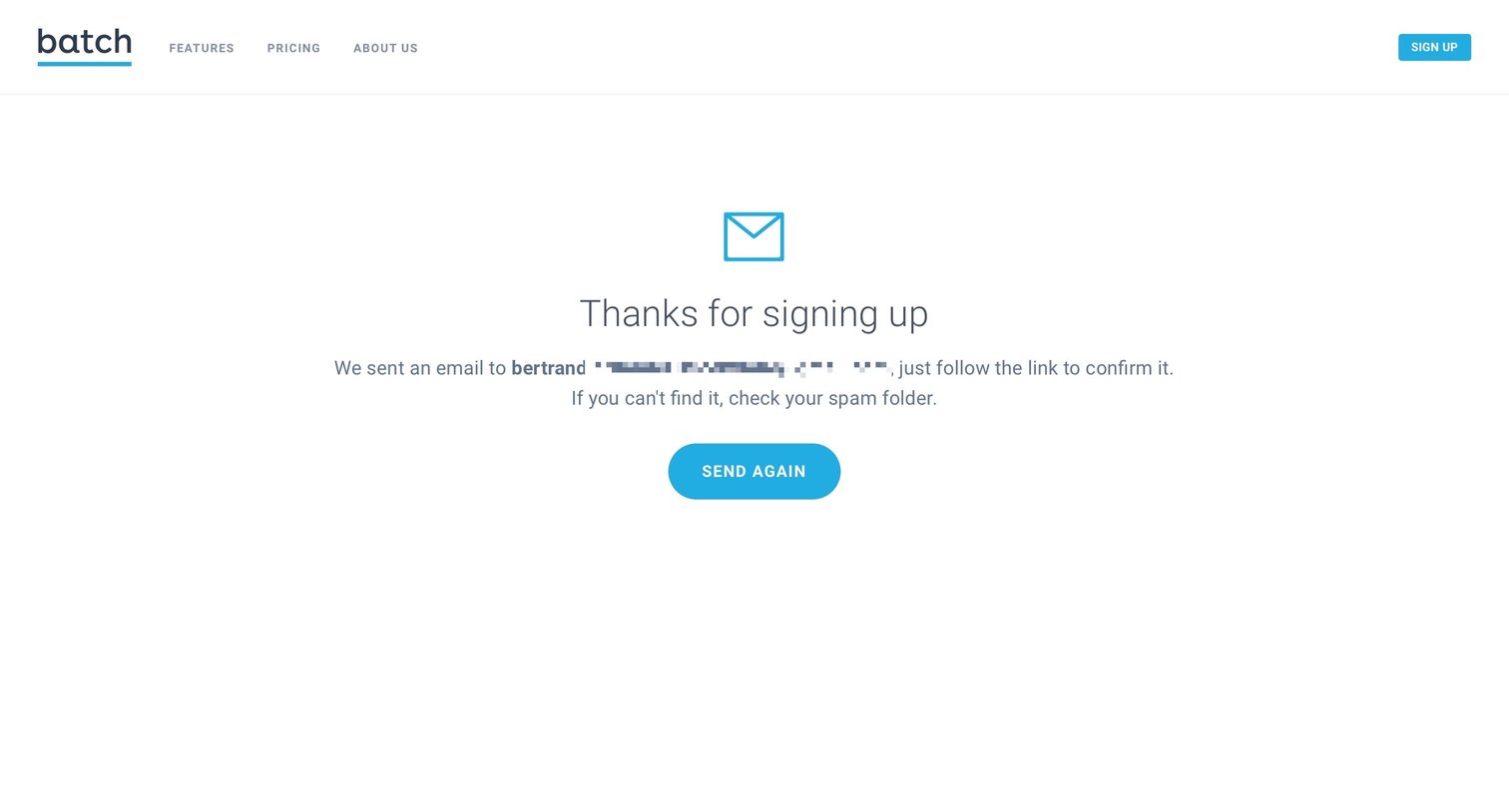 Batch - Sign up screen