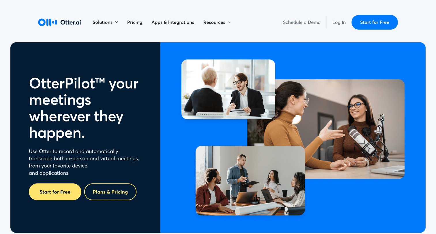 Otter - Transcribe all conversations | Otter.ai screen