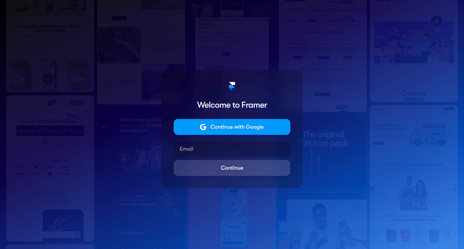 Framer - Framer Login screen