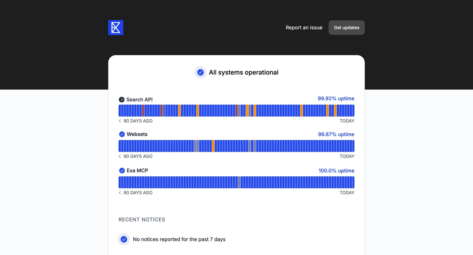 Exa - Exa - Status screen