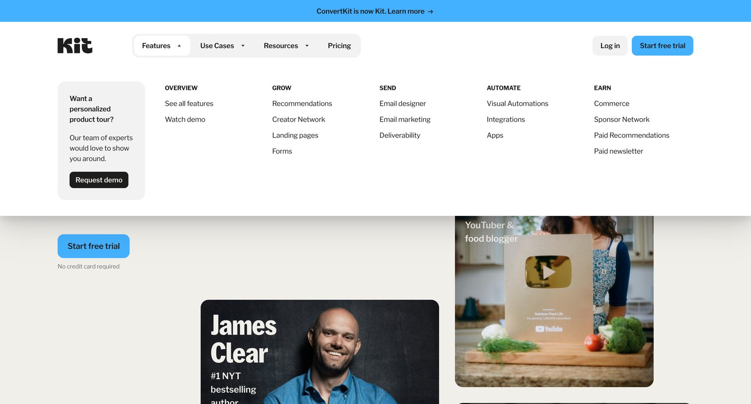 Kit - Kit formerly ConvertKit The Email-First OS for Purpose-Driven Cre screen