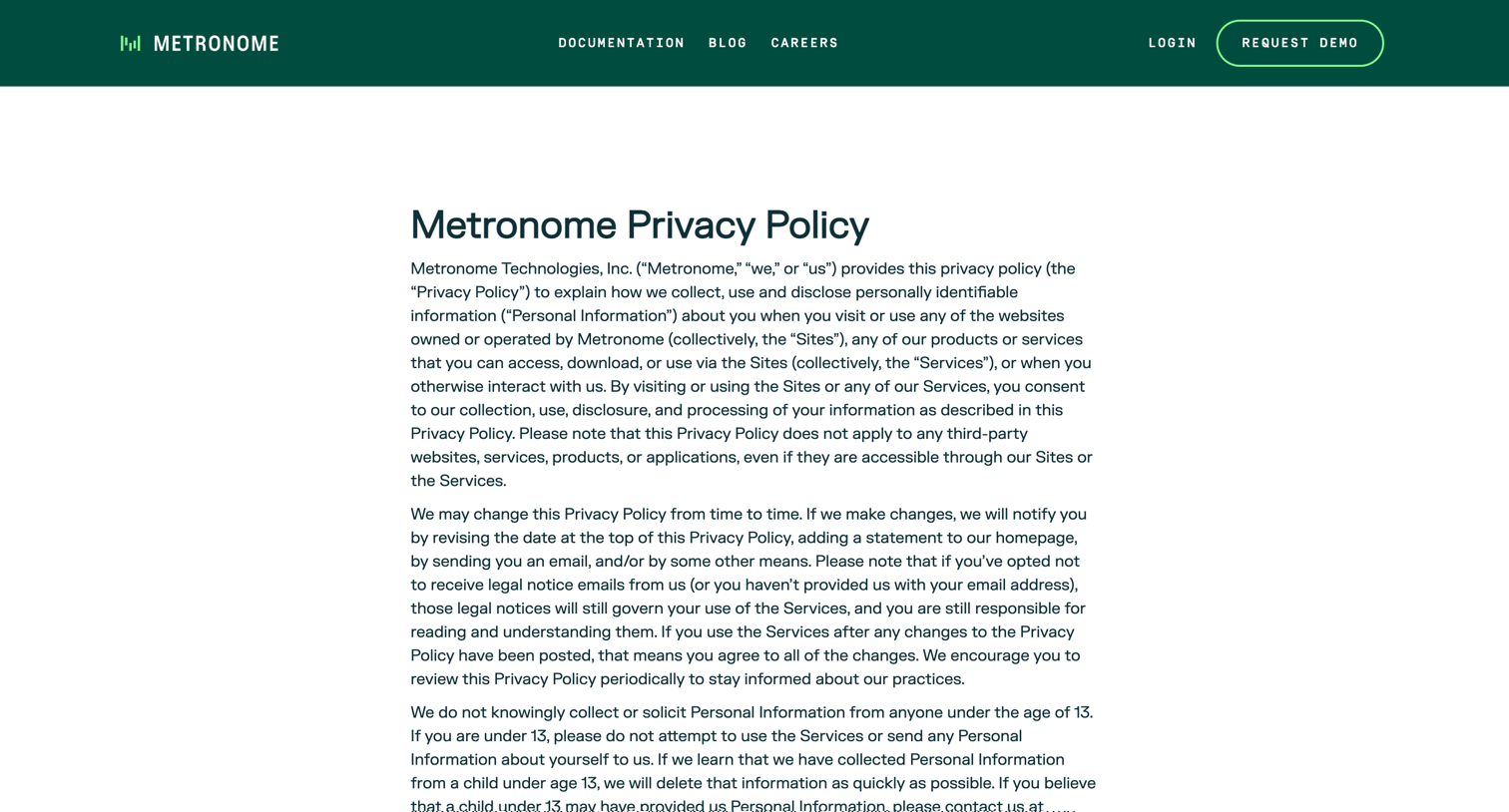 Metronome screen