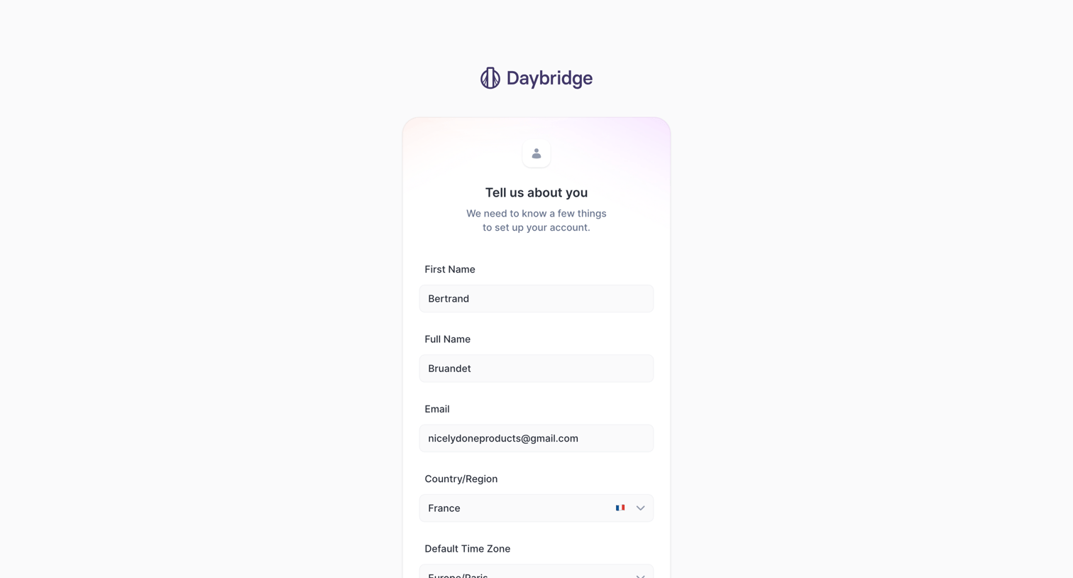 Daybridge screen