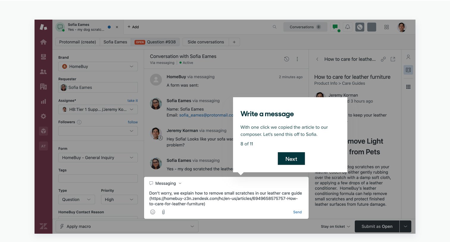 Zendesk - Take a quick tour screen