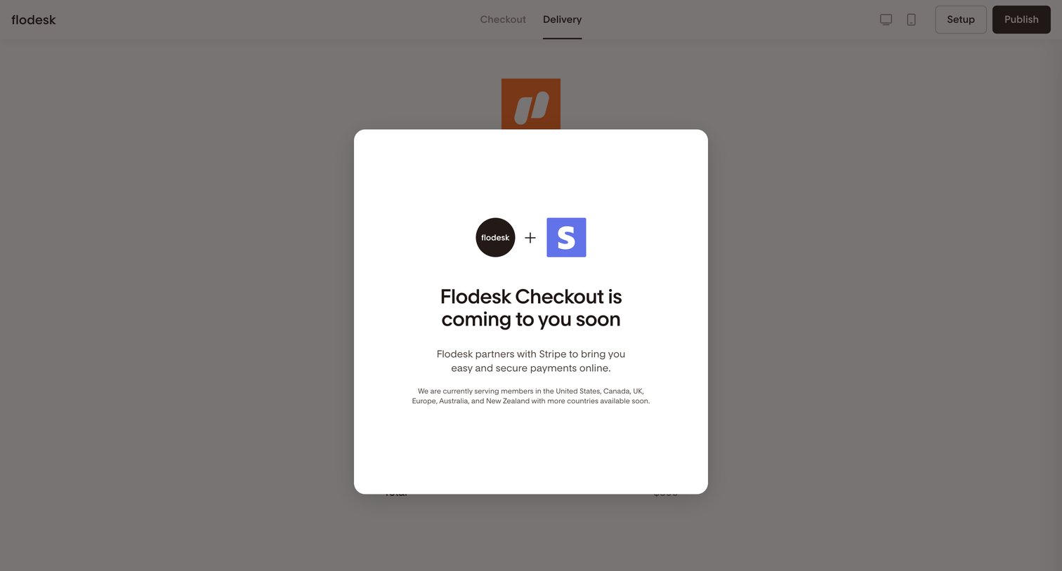 Flodesk - Simple checkout | Flodesk screen