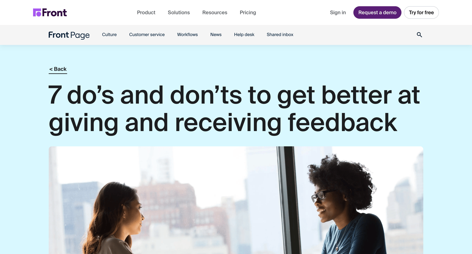 Front - 7 do’s and don’ts to get better at giving and receiving feedback screen