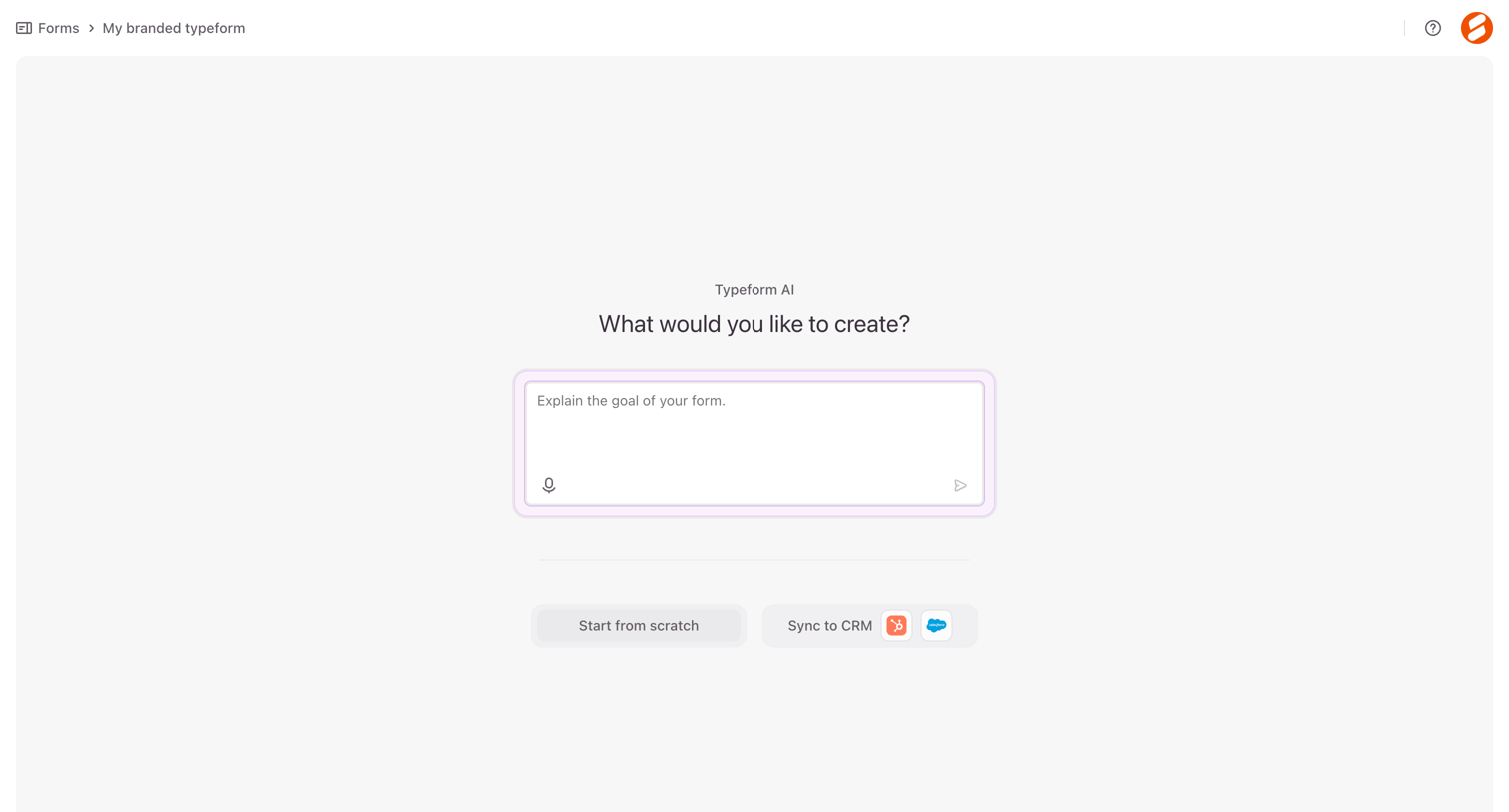 Typeform - Typeform - Create screen