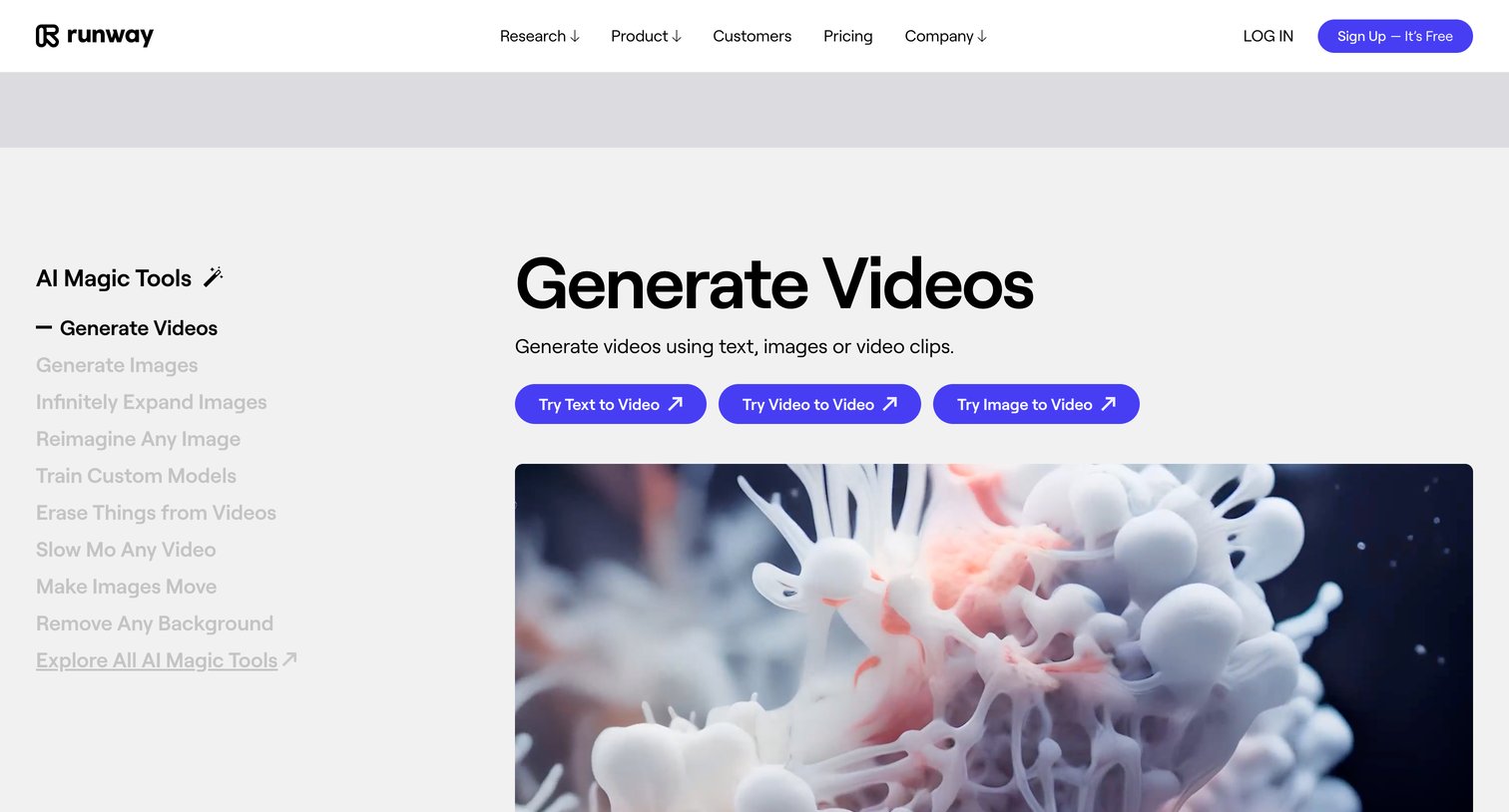 Runway - Runway - Advancing creativity with artificial intelligence. screen
