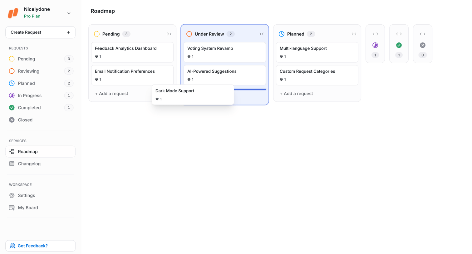 UserJot - Roadmap | UserJot screen
