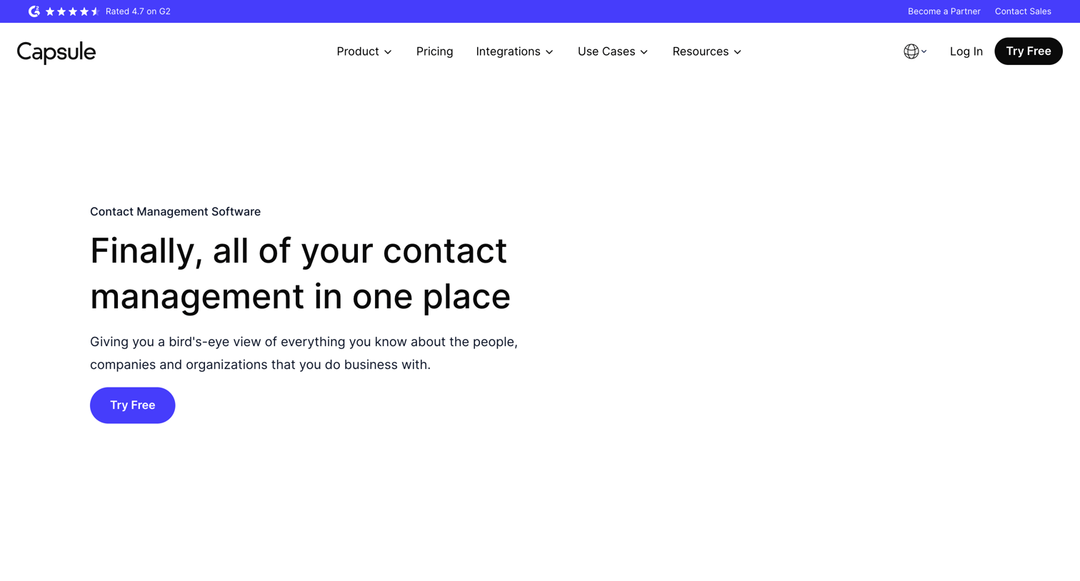 Capsule - CRM Contact Management Software for Sales Leads  Capsule CRM screen