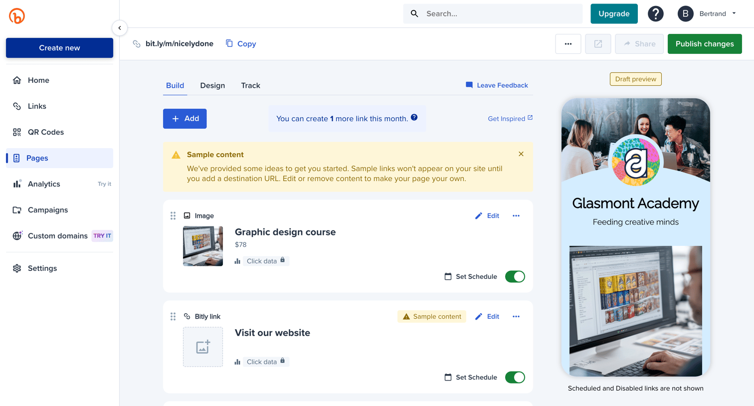Bitly - Bitly | Bitly Page screen