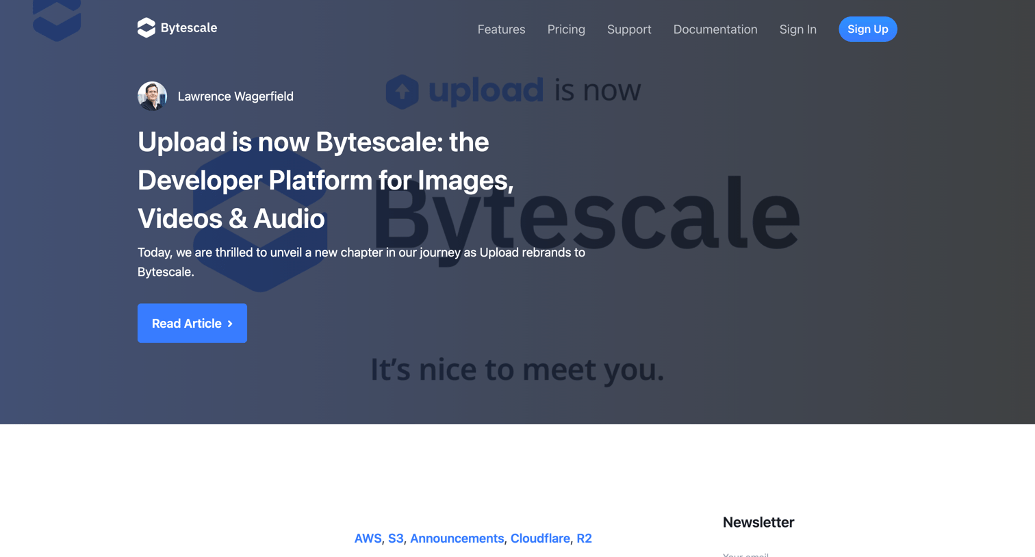 Bytescale - Bytescale Blog | Image, Video  Audio Processing screen