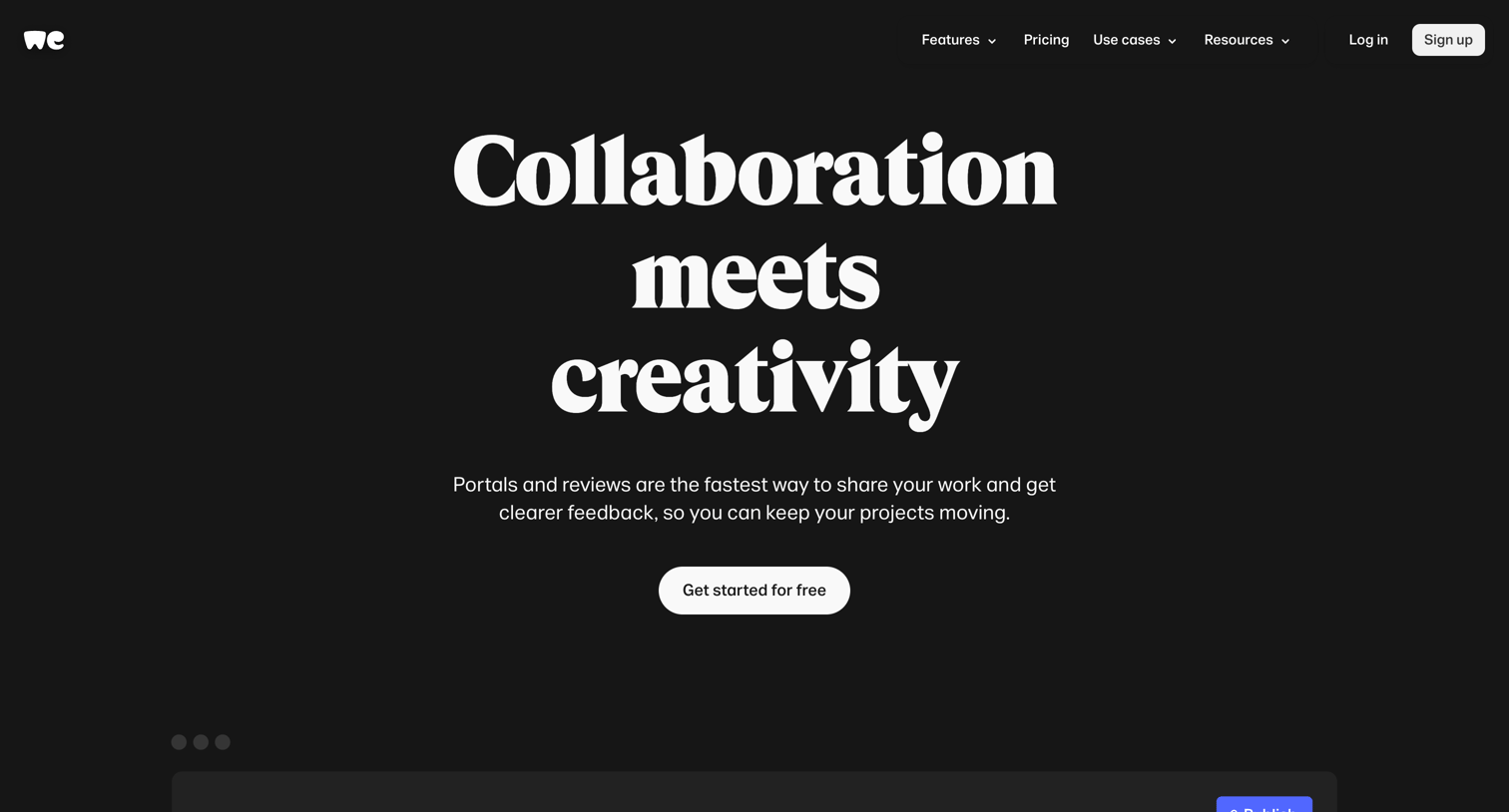 WeTransfer - File Sharing | Collaboration Portals  WeTransfer screen