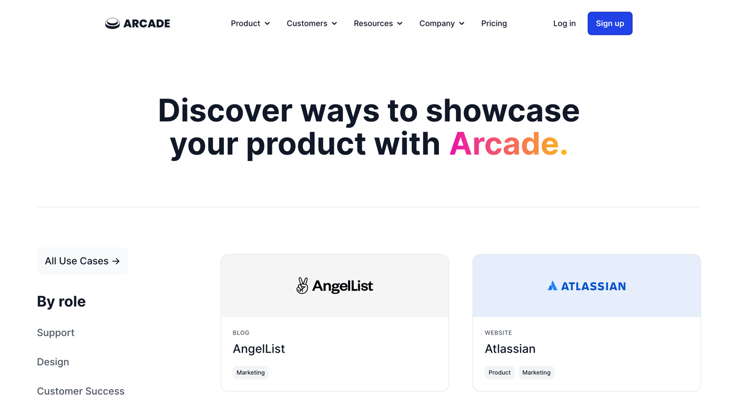 Arcade - Showcase screen
