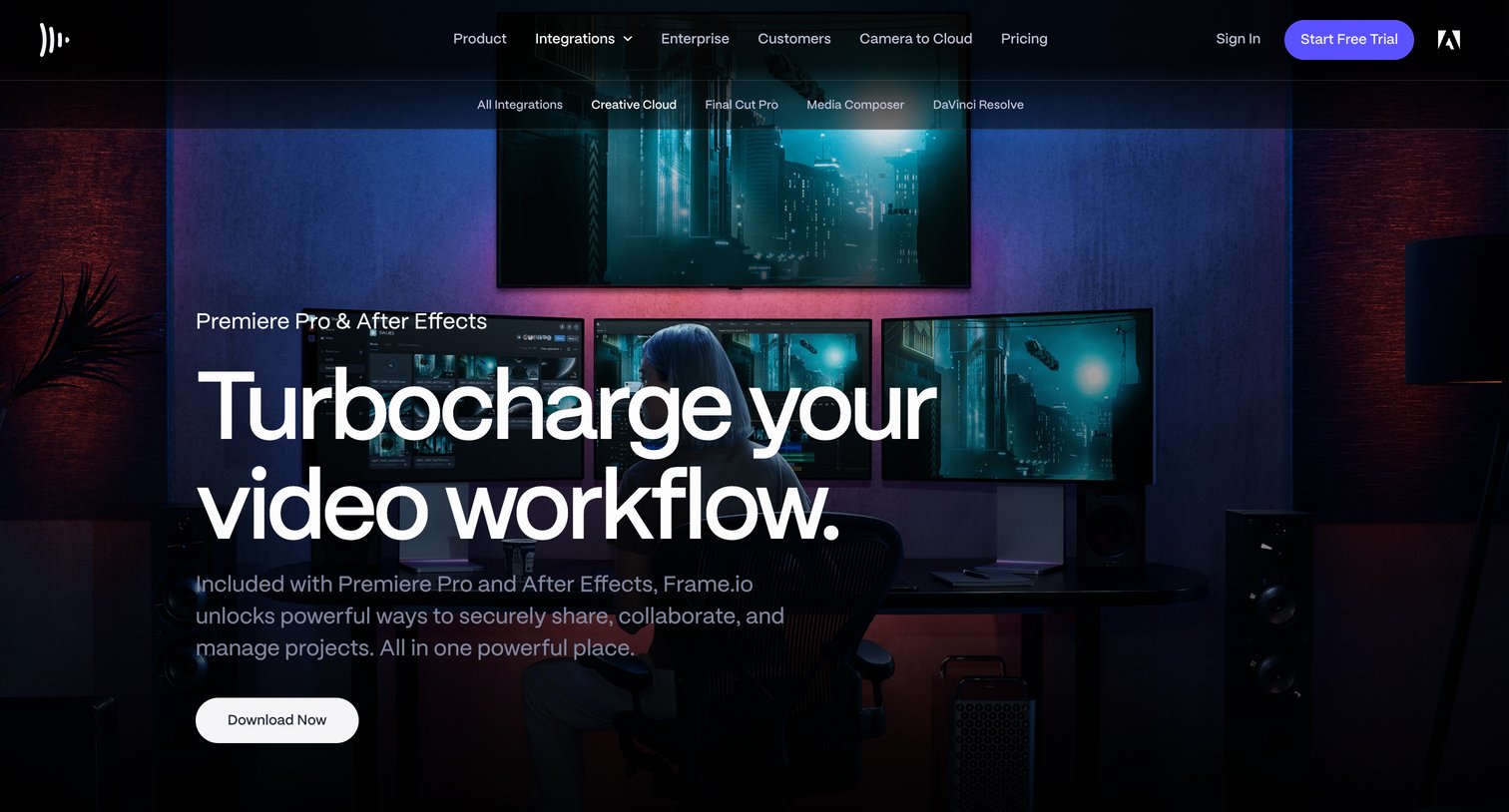 Frame.io - Frame.io | Premiere Pro  After Effects screen