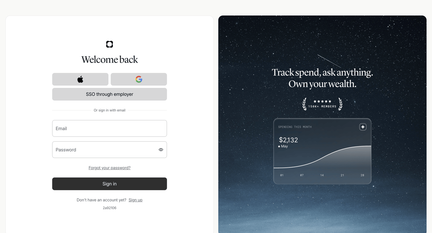 Origin Financial screen