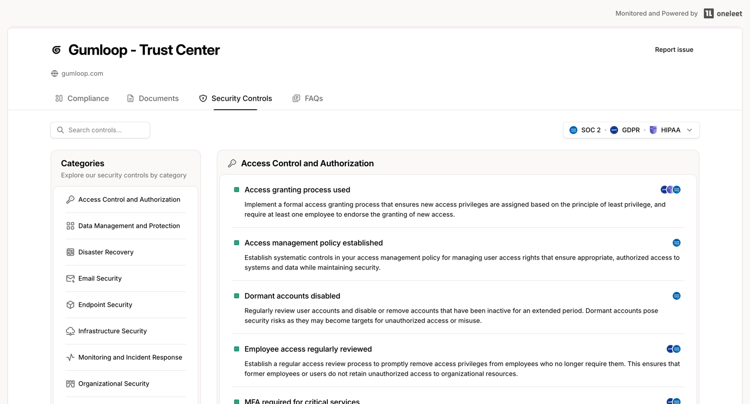 Gumloop - Gumloop - Trust Center screen