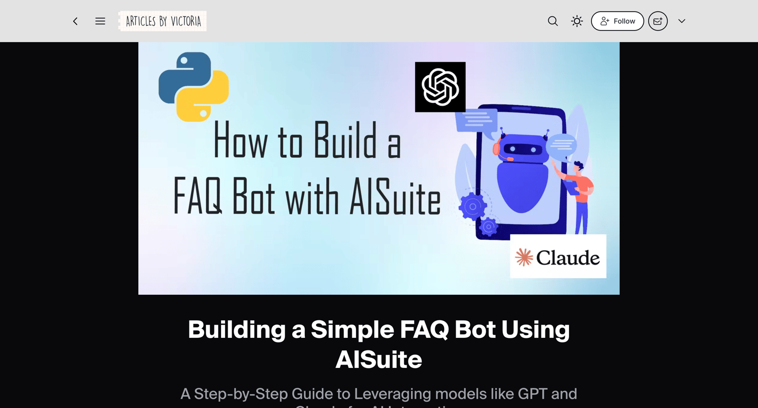 Hashnode - Building a Simple FAQ Bot Using AISuite screen