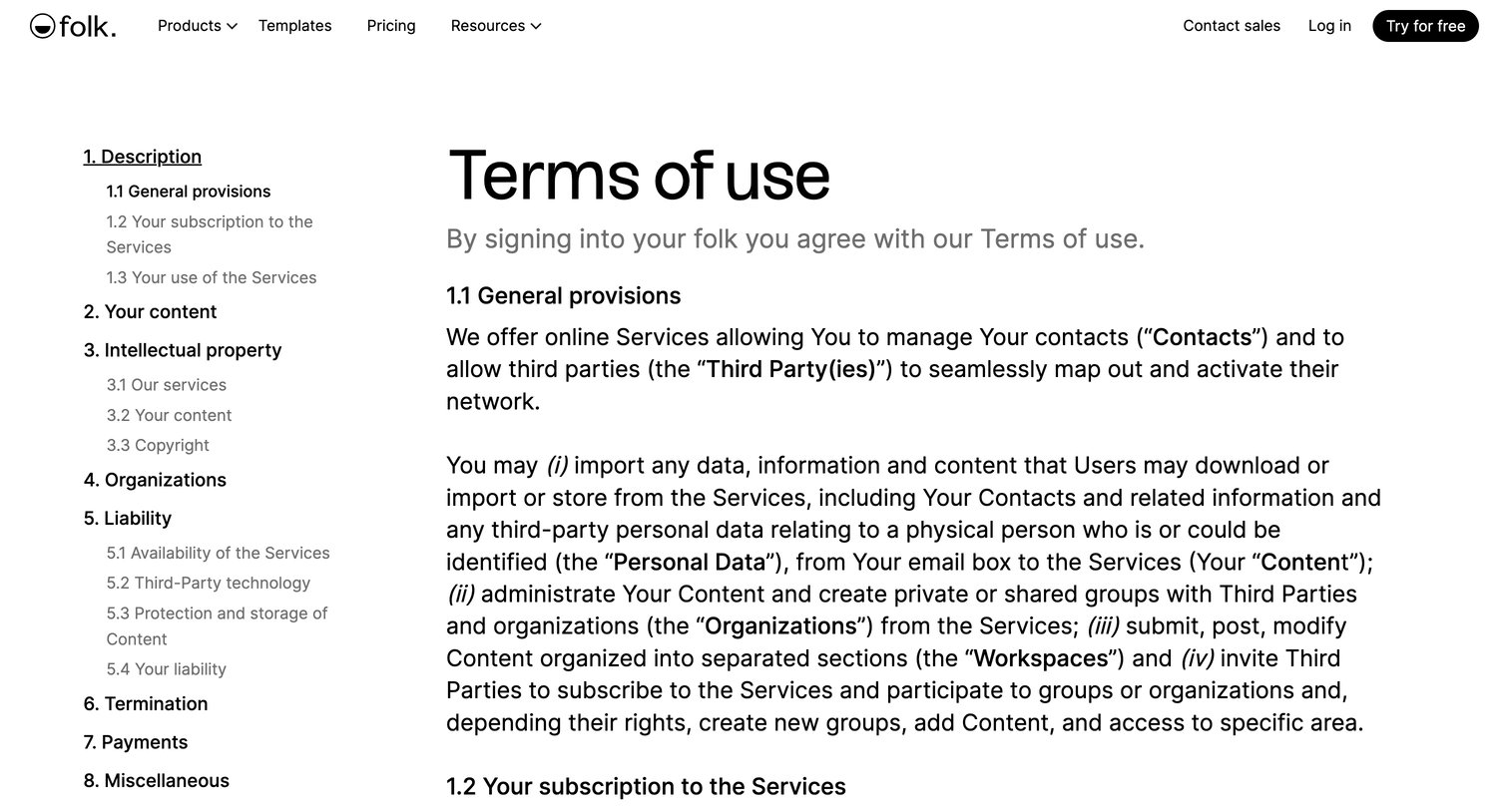 folk — Terms of Use from Folk