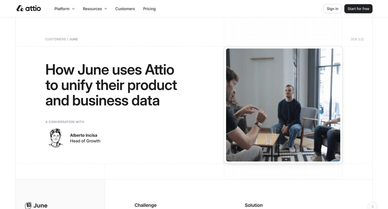 Attio - June's Story Attio screen
