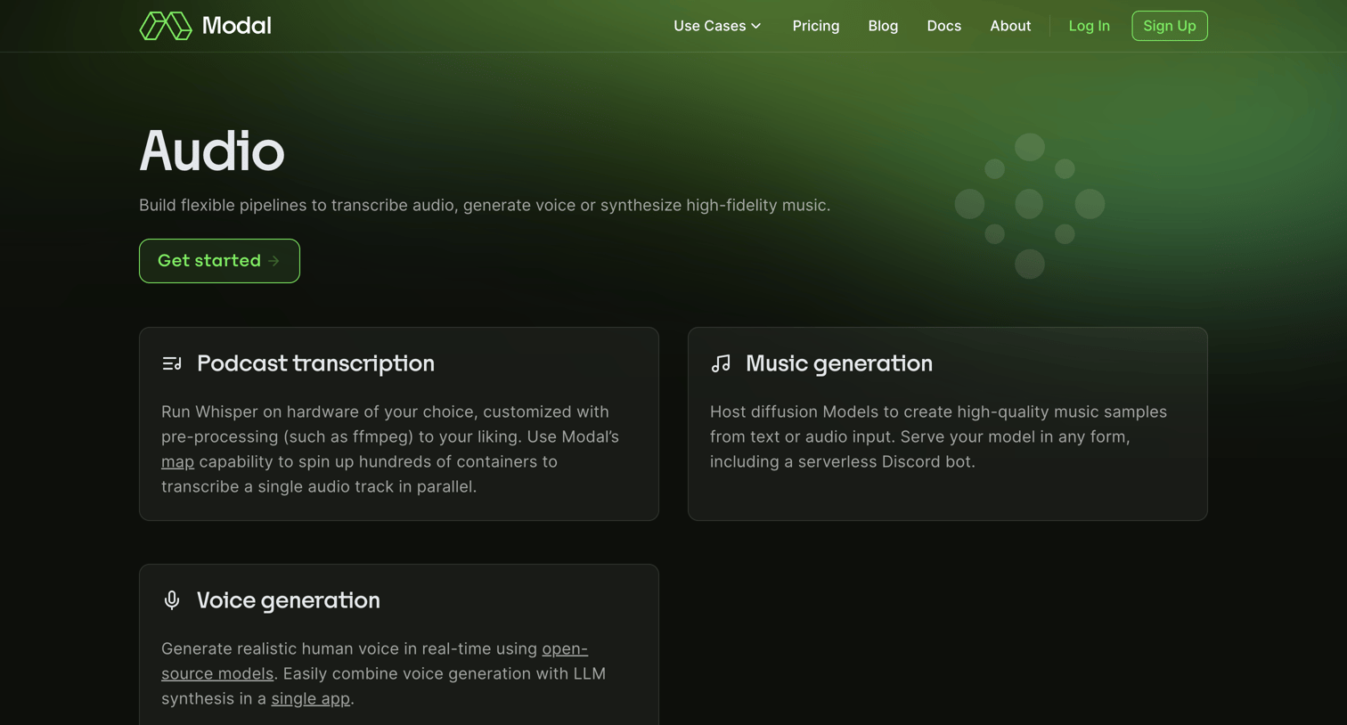 Modal screen
