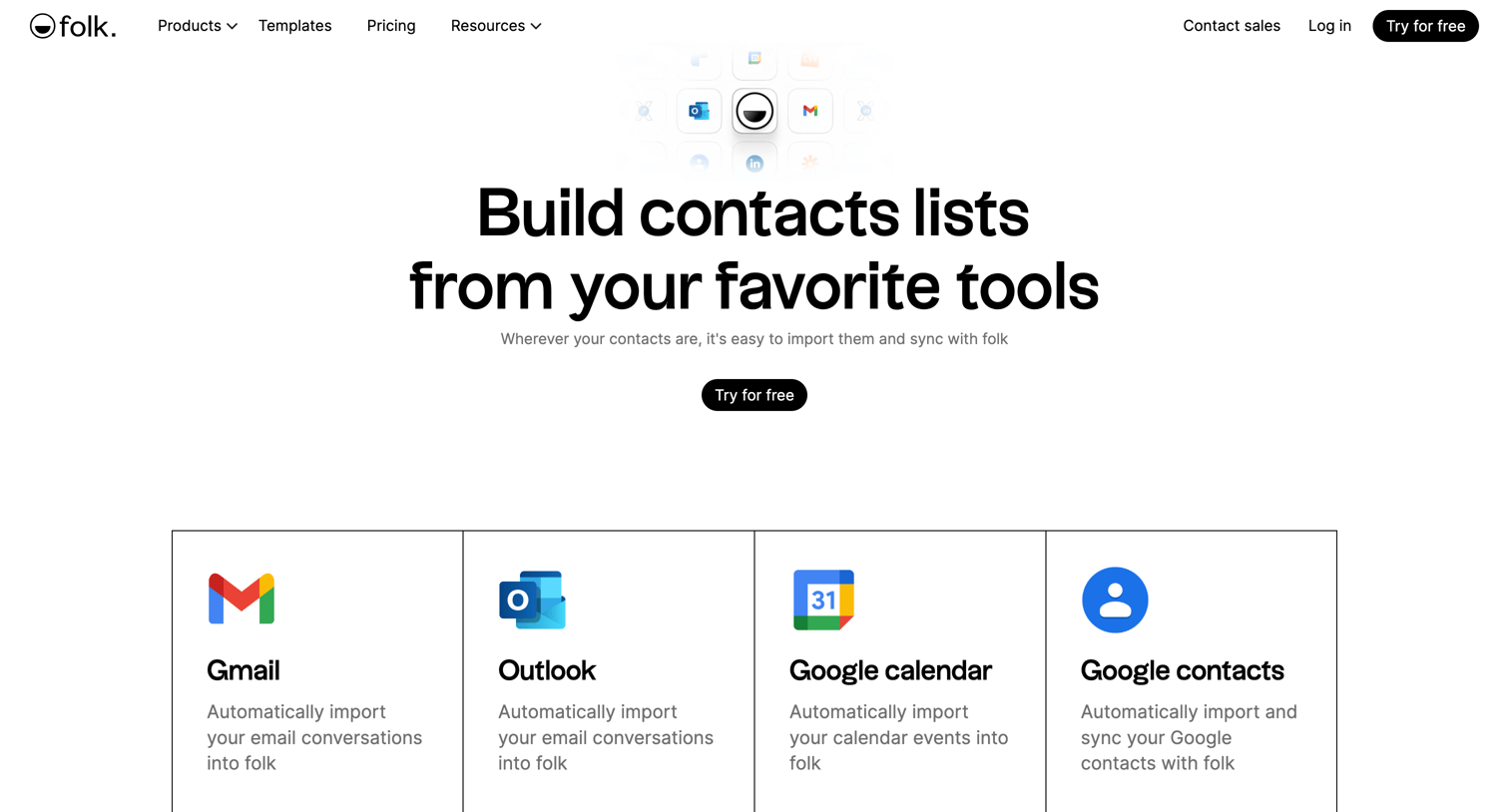 Folk - Build lists of contacts from your favorite tools screen
