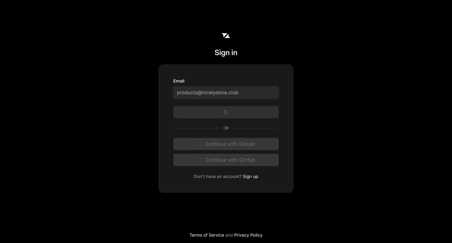 Liveblocks - Check your email screen