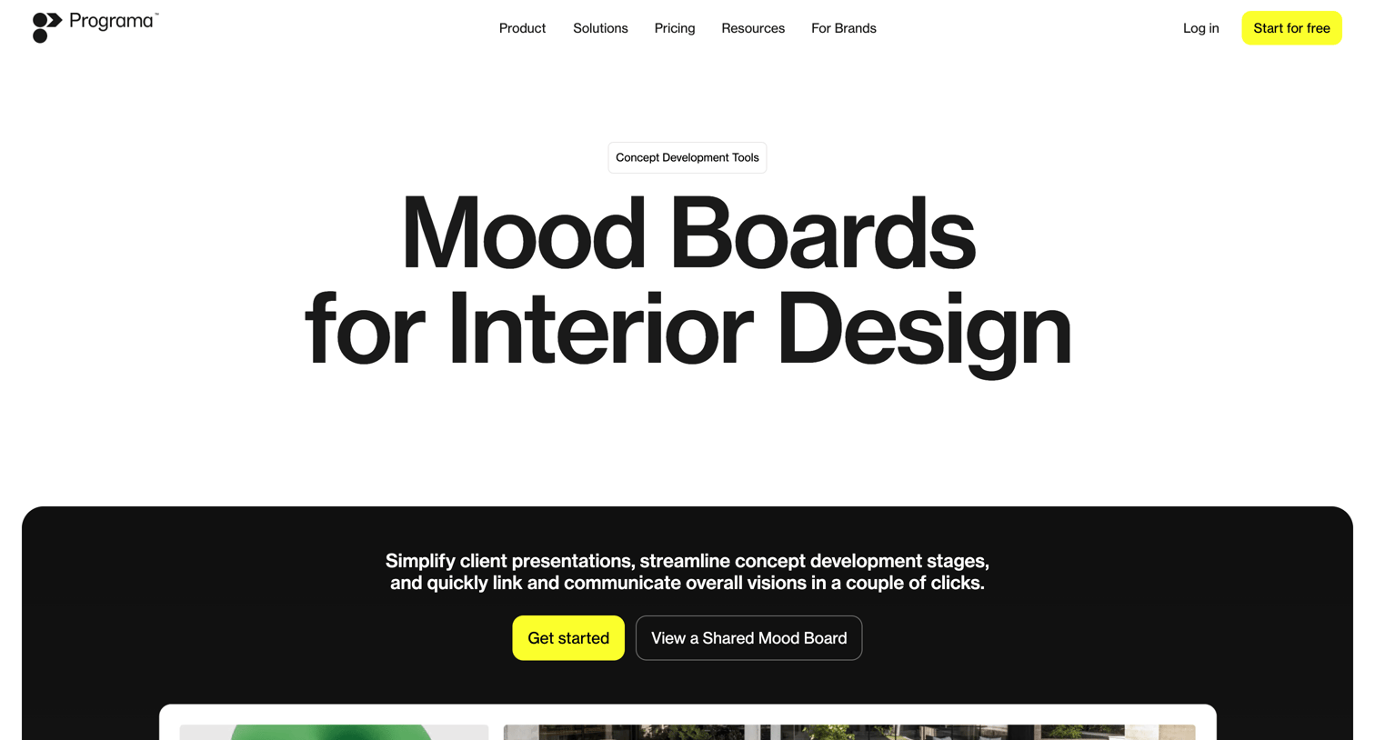 Programa - Mood Boards for Interior Designers - Programa screen