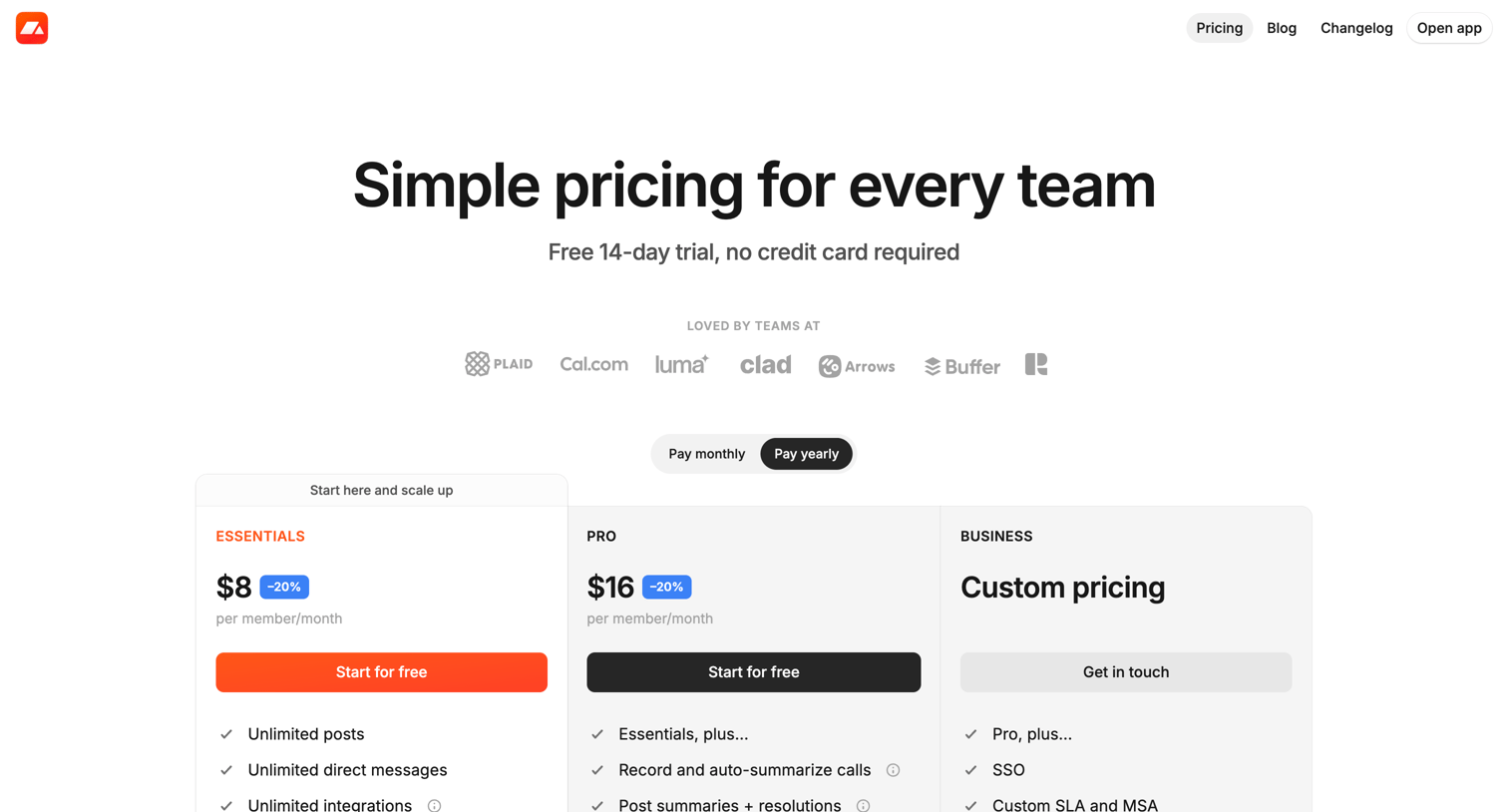 Campsite - Pricing · Campsite screen