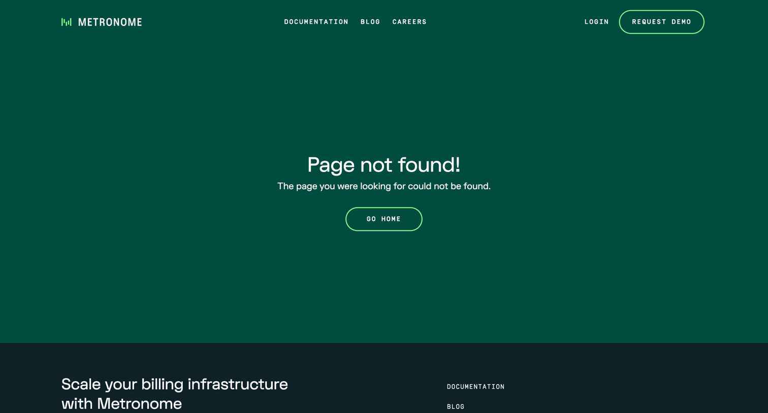Metronome - Not Found screen