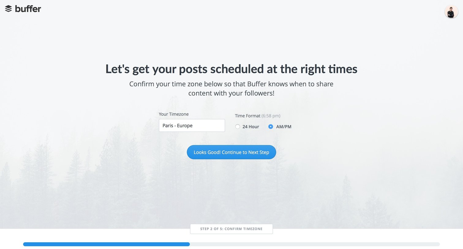 Buffer - Onboarding screen