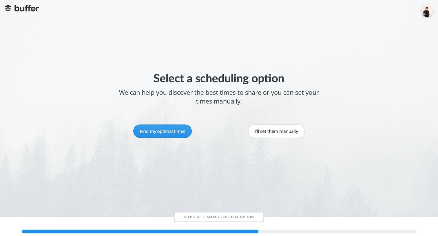 Buffer - Onboarding screen