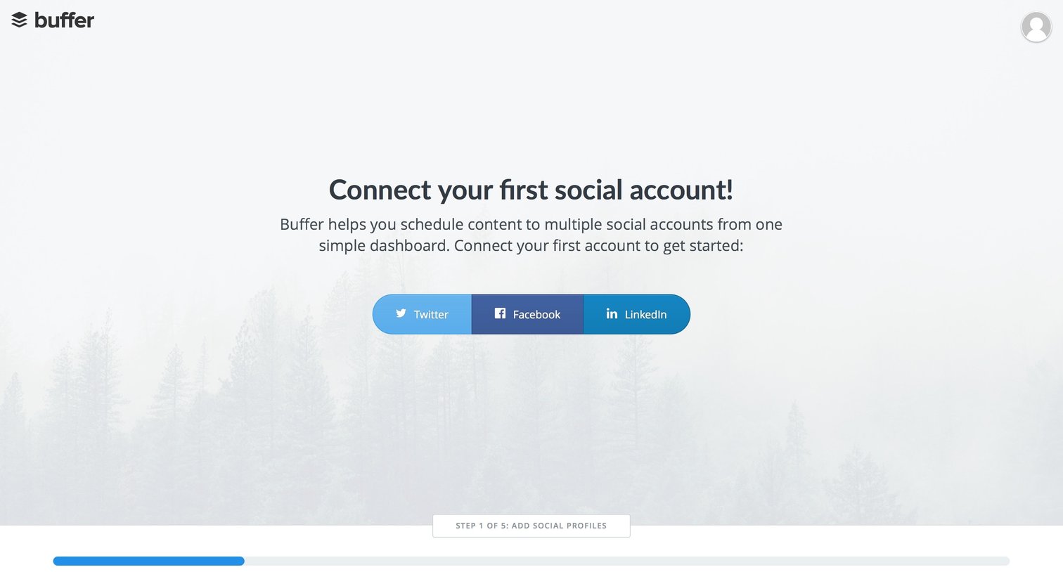 Buffer - Onboarding screen