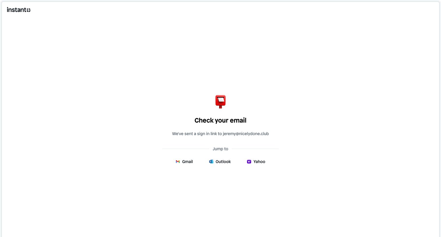 Instant - Verify email | Instant screen