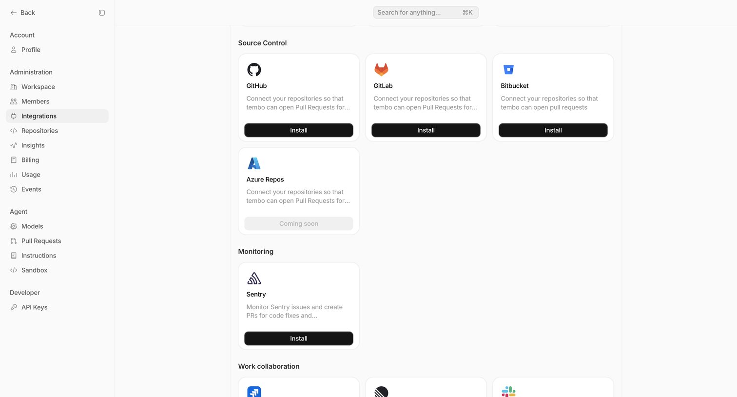 Integrations — Tembo from Tembo