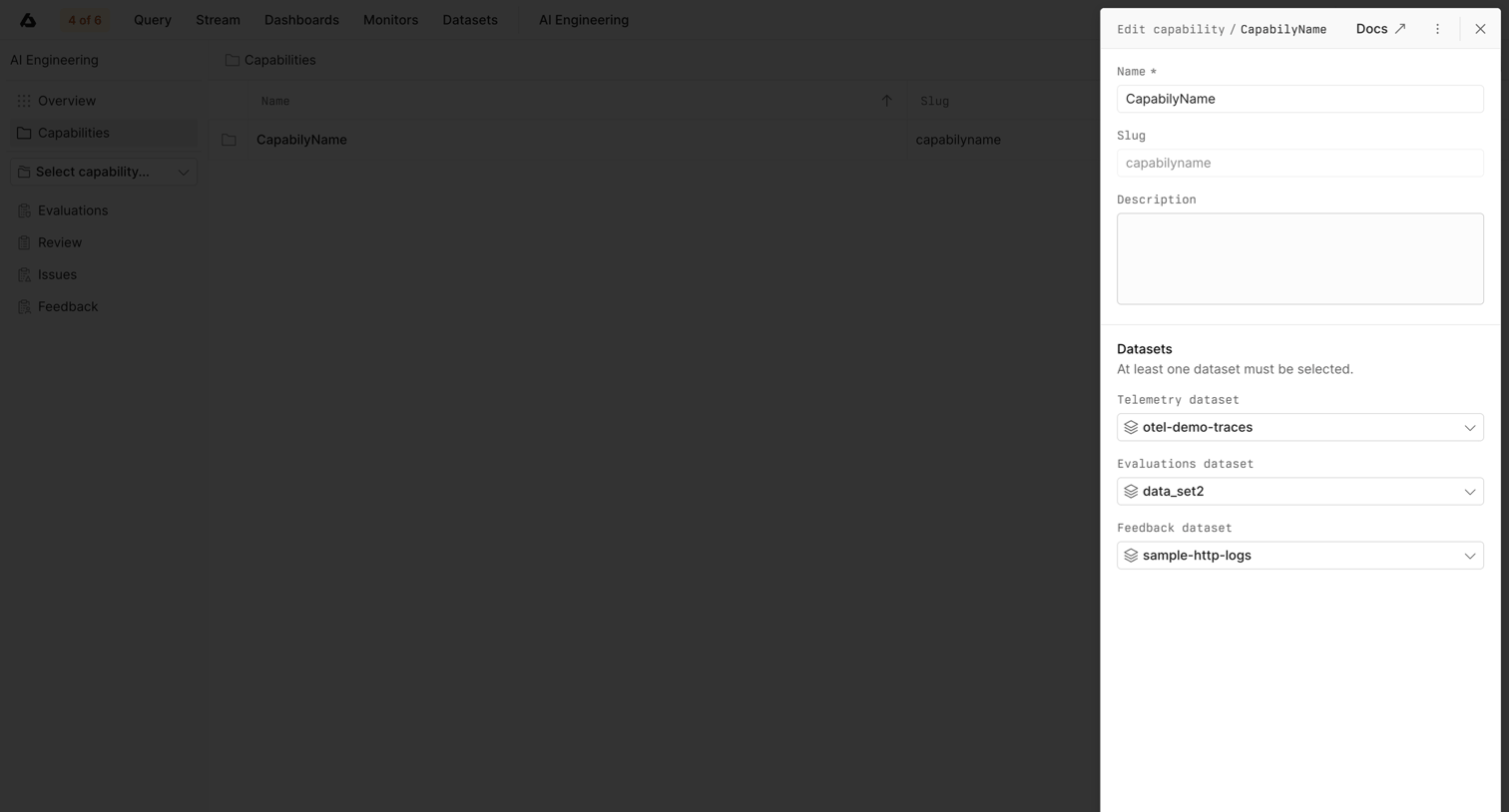 Axiom - Manage Capabilities - Axiom screen