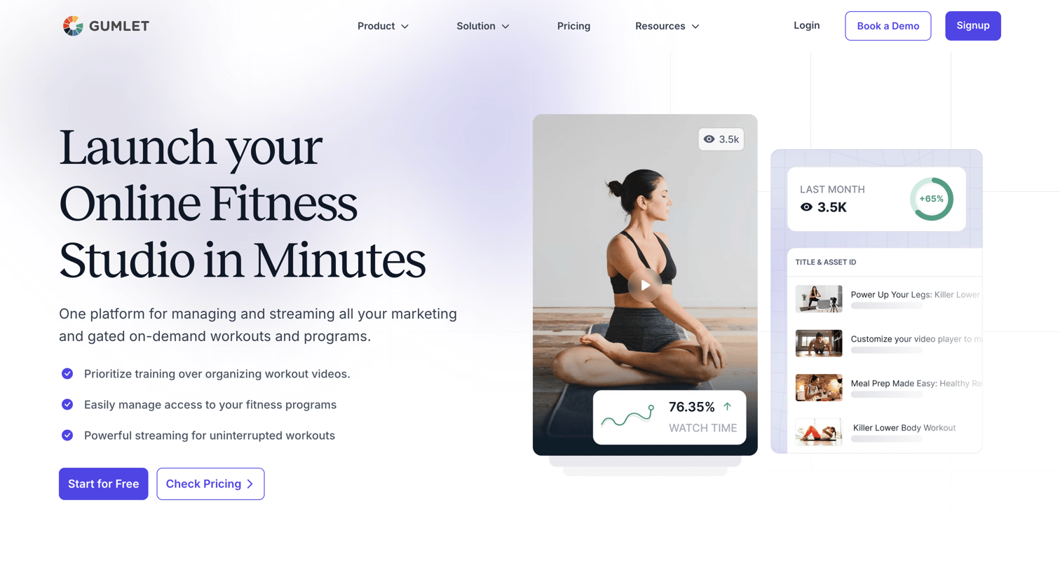 Gumlet - Launch your Online Fitness Studio in Minutes screen