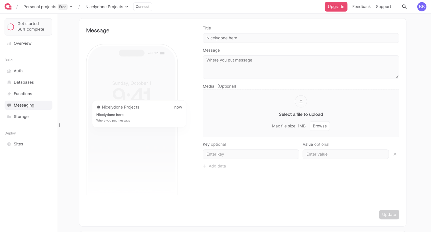 Appwrite - Message - Appwrite screen