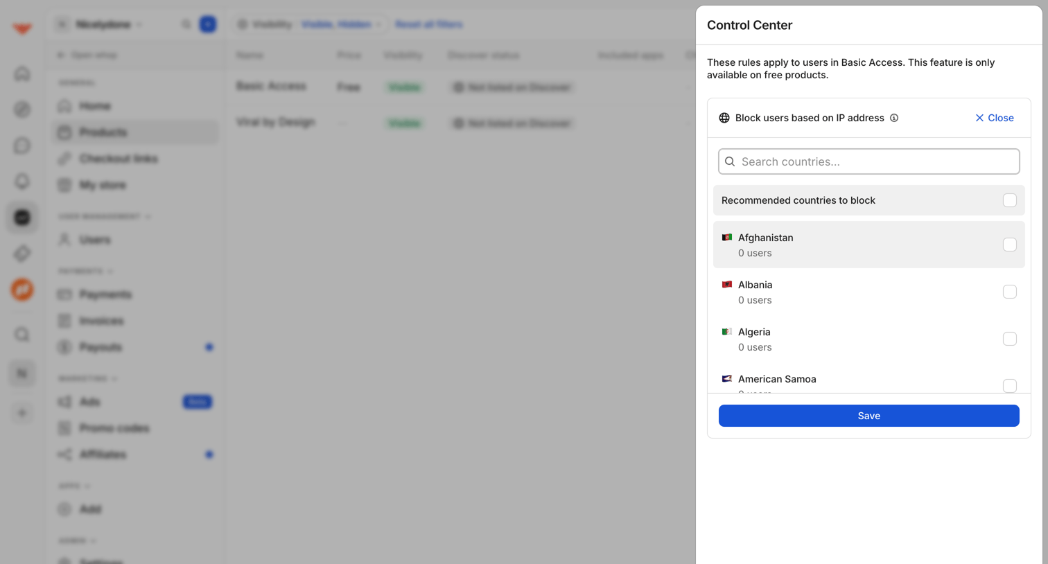 Whop - Dashboard | Whop screen