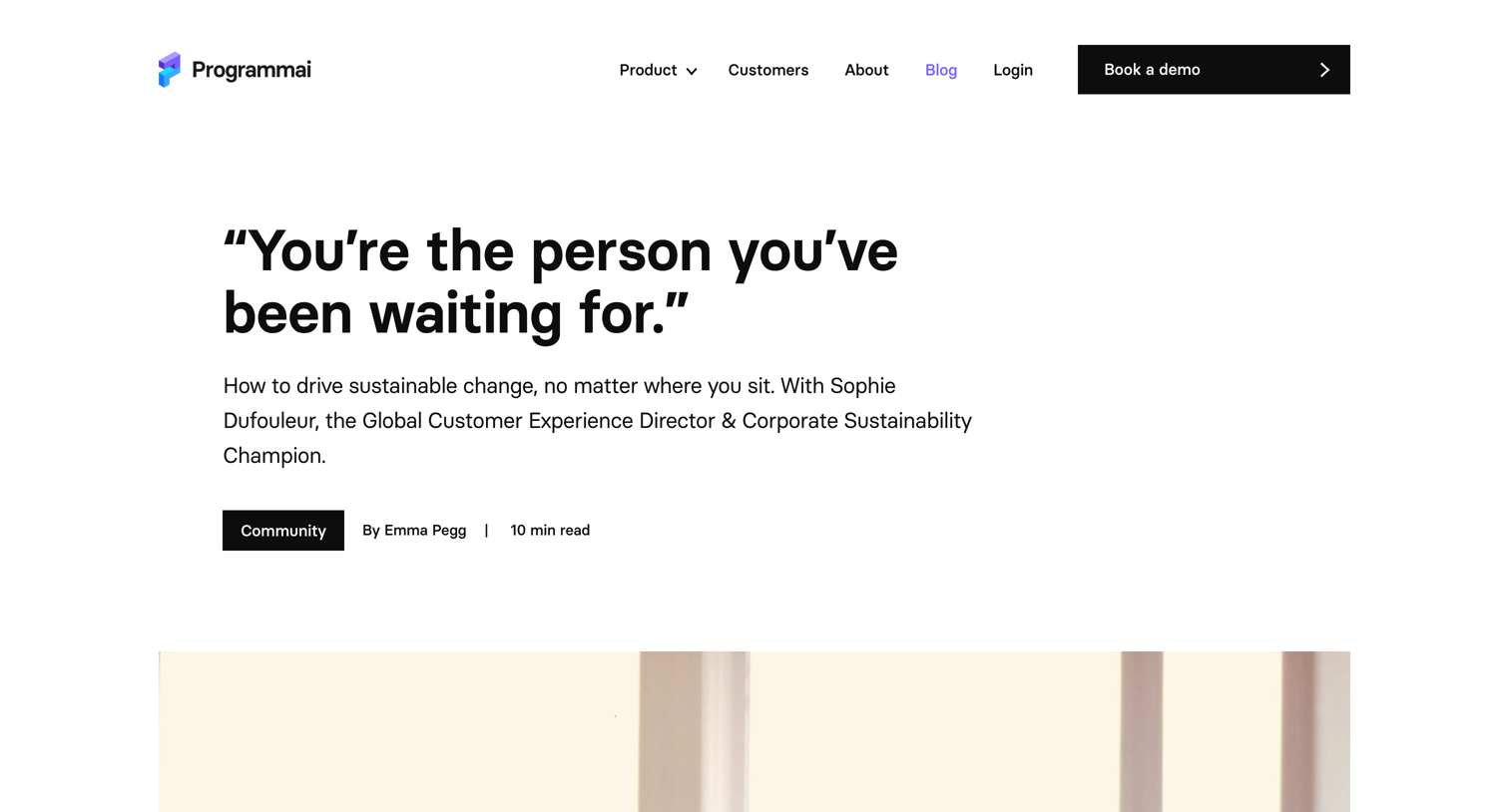 Programmai - “You’re the person you’ve been waiting for.” — Programmai screen