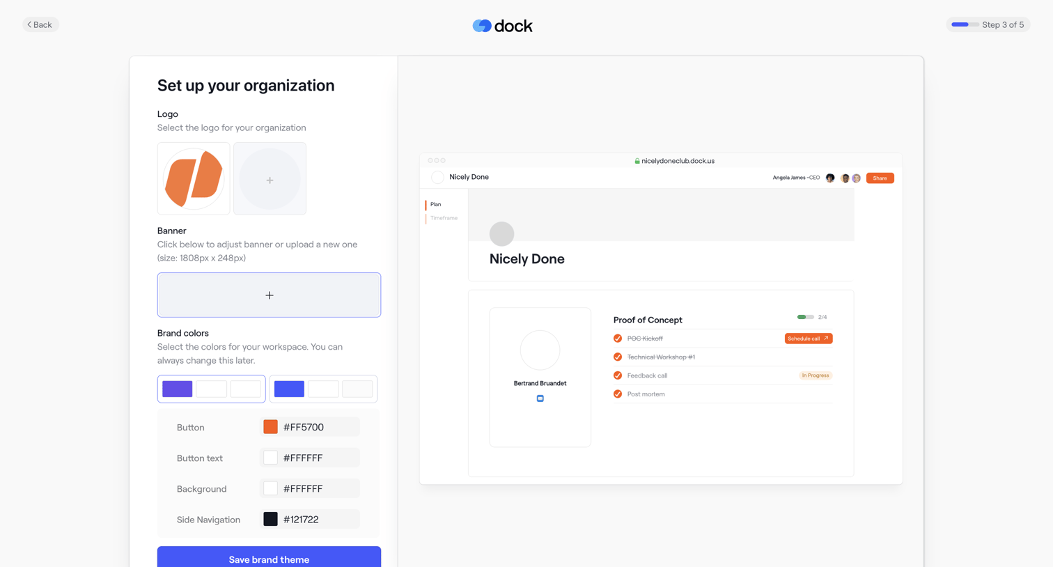 Dock - Register · Dock screen