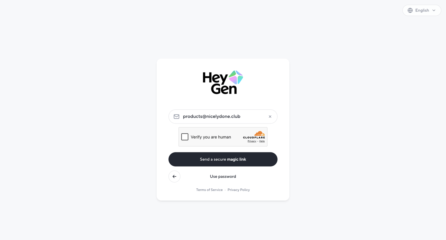 HeyGen - HeyGen - Login screen