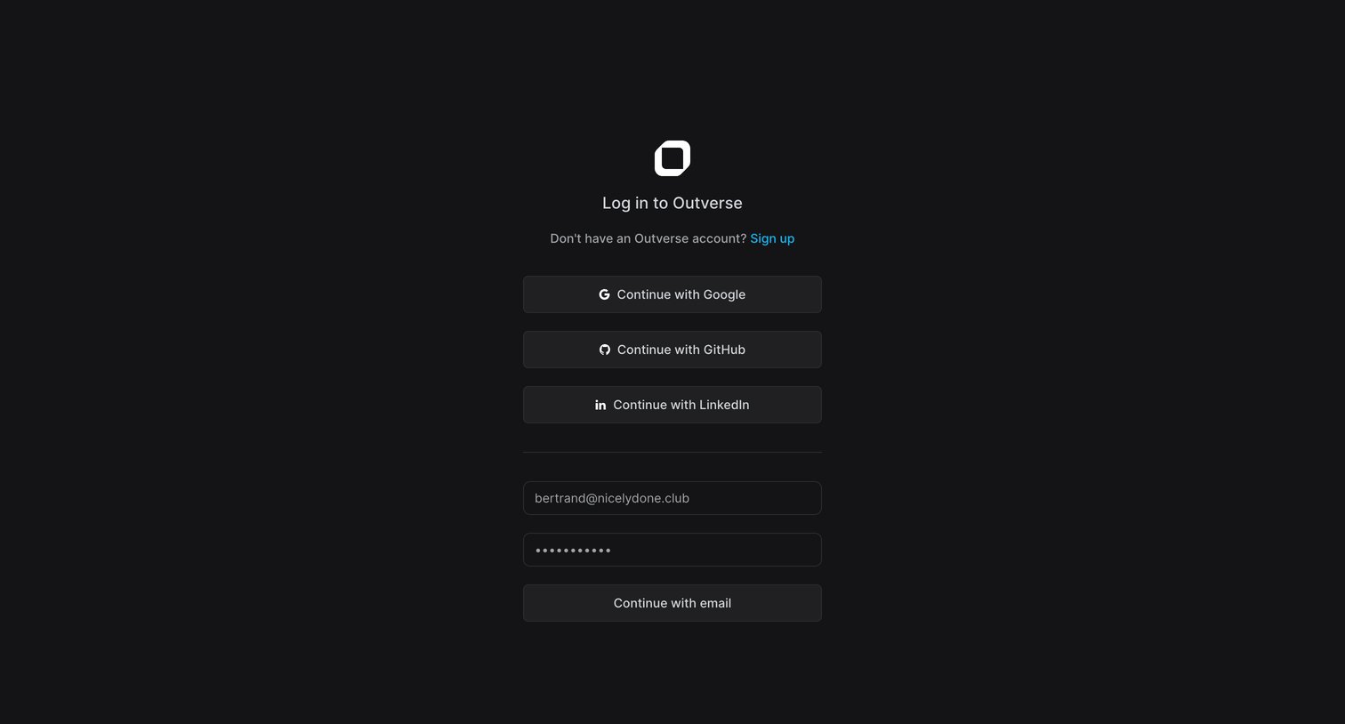 Outverse screen
