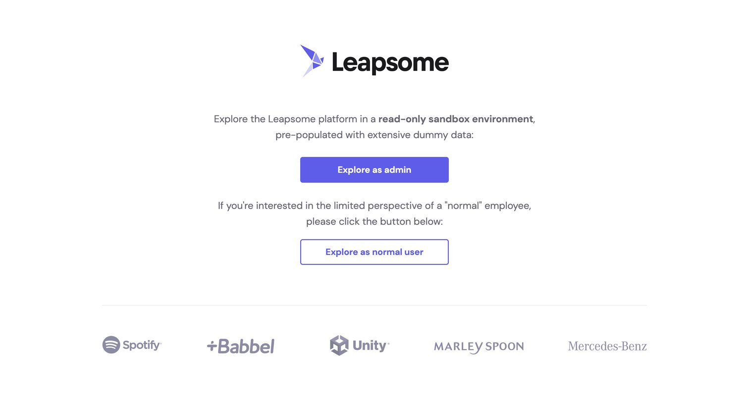 Leapsome - Leapsome | Platform Sandbox screen