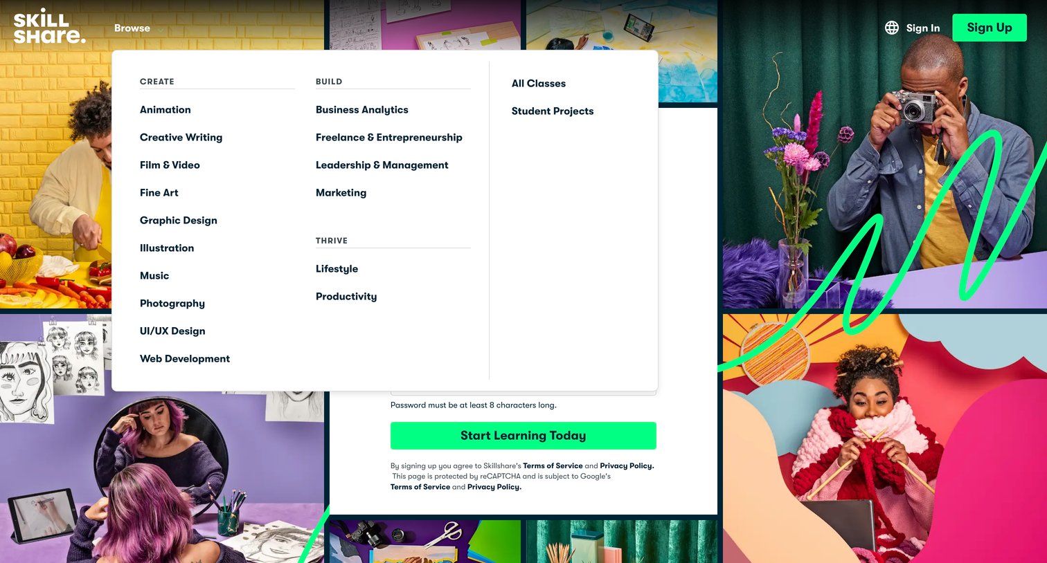 Skillshare - Online Classes for Creatives | Skillshare screen