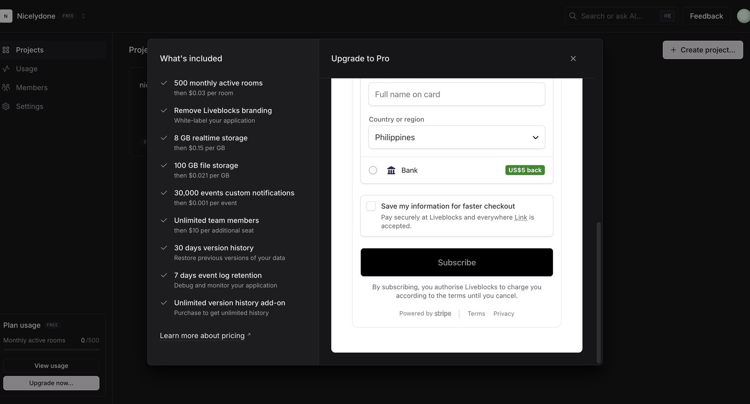 Liveblocks - Nicelydone | Overview screen