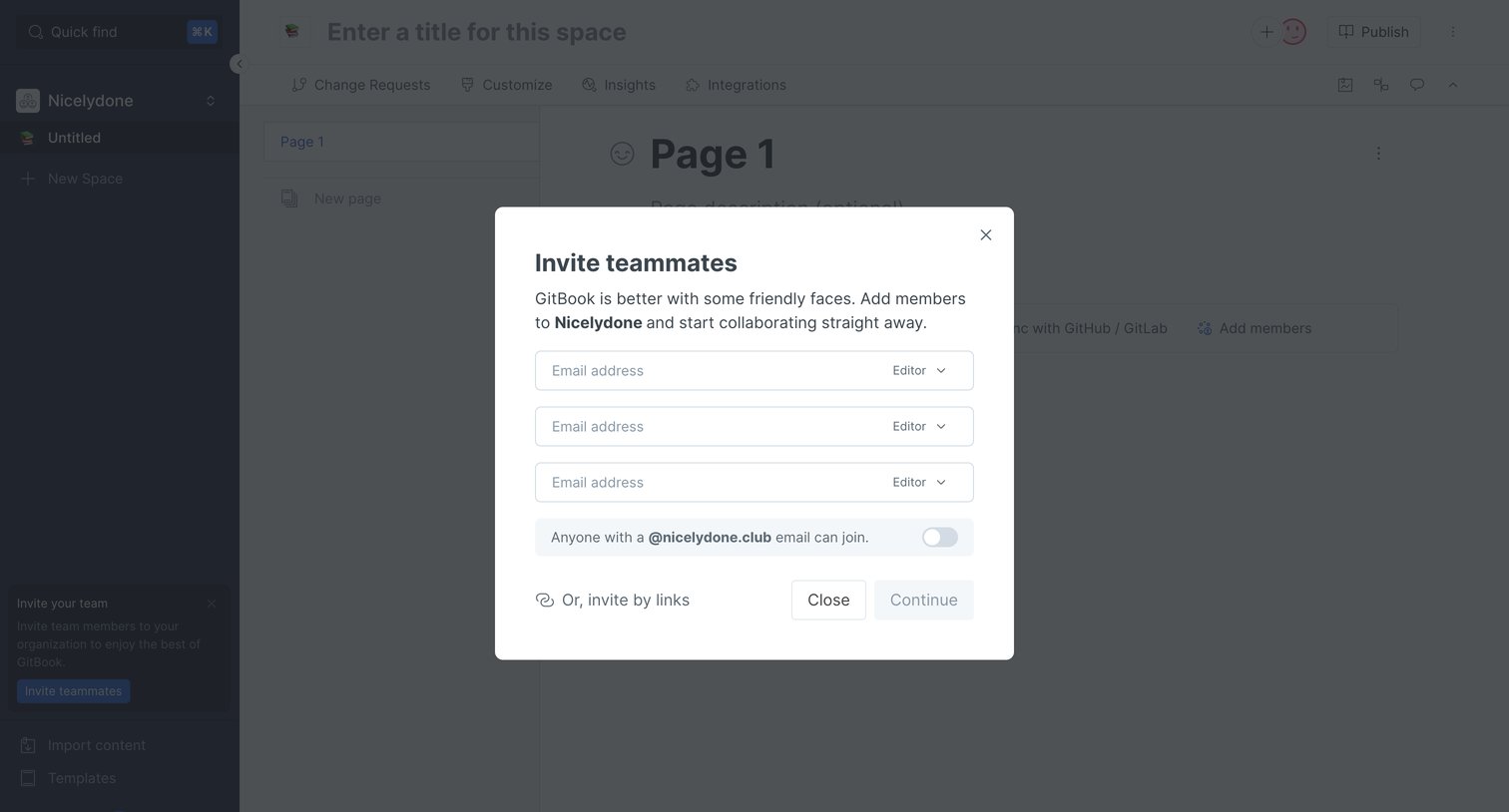 Gitbook - Welcome - GitBook screen